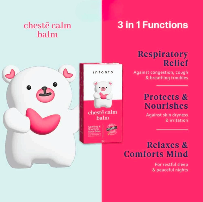 infanto baby chest calm balm Respiratory Relief calming soothing balm 宝宝伤风咳嗽呼吸胸腔安抚天然膏